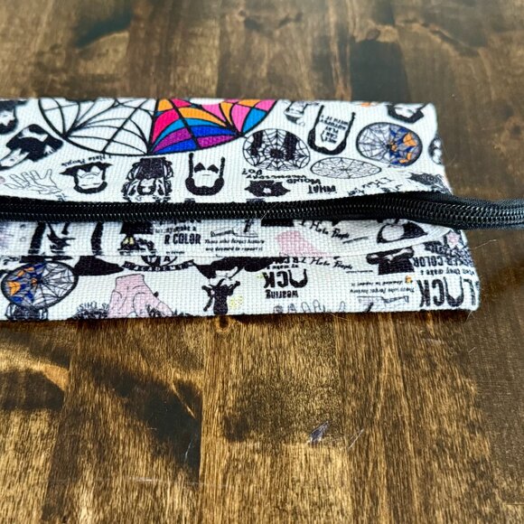 Wednesday Addams Zip Pouch with Strap Cosmetic Pencils Wristlet - Picture 3 of 8